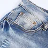 Jeans élastiques pour hommes, nouvelle marque de mode de rue, délavé et usé, couleur claire, Slim Fit, pantalons, 2023