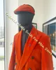 orange veet blazer sätter smala monterade 2 stycken dubbelbröst man jackor med svarta byxor bröllop brudgum elegant dres f9ia#