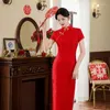 Ethnische Kleidung 2024 Sommer Chinesischer Stil Verbessertes Cheongsam Spitze Schlankes Mittelschlitziges Qipao Vintage Elegantes formelles Partykleid