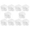 Tass jetables Paies 10 PCS Cops en forme de coeur Cup de pytouche en plastique transparent Portable Poudding Pudding Tiramisu Remplaçable