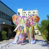 5m 16.4ft Length small inflatable elephant with led light by contorl colorful inflatable elephant