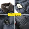 Hommes hiver Parka épaissi chaud graphène chaleur Accumulati détachable col de fourrure manteaux mâle marque vêtements vestes hommes vestes u89b #