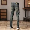 Nouvellement Designer Fi Hommes Jeans Haute Qualité Stretch Skinny Fit Rétro Ripped Jeans Hommes Broderie Vintage Denim Pantalon Hombre D6ls #