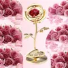 Fleurs décoratives plaquées Rose, cadeau de saint-valentin, anniversaire, artisanat romantique pour amoureux doré