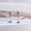 Stud Earrings European And American Accessories Wholesale Champagne Glasses Wine Inlaid With Pearl Design Goblet Ear Studs