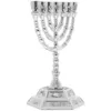 Candle Holders 7-branches Candlestick Decorative Metal Candelabrum Menorah Adornment Tray Centerpiece