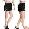 Running Shorts Women Marathon 2 In 1 Yoga Double Layer Sport Short Mesh Quick Dry Joggings Female Fitness Drop Delivery Sports Outdoor Otmv0