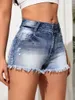 2023 Summer New Fi Ripped Skinny Denim Shorts For Women Sexig Stretch Tassel Jeans Shorts Casual Female Clothing S-2XL A6UE#