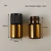 Sets 100 X 2ml Empty Refillable Amber Glass Essential Oil Bottle 2cc Amber Brown Samples Vials Orifice Reducer & Cap Curtain