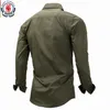 Fredd Marshall 2023 FI-Militärhemd Lg-Ärmel Multi-Pocket-Freizeithemden Markenkleidung Armeegrün Camisa Masculina 117 64OO #