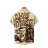Мужская большая рубашка в уличном стиле, гавайская рубашка с 3D принтом Mars Attacks, летняя повседневная пляжная рубашка с короткими рукавами T95i #