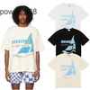 Novo Rhude Yacht Club impresso alto peso fio duplo puro algodão manga curta camiseta para homens e mulheres jovens