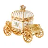 Skulpturer Qifu högkvalitativ svart Royal Crown Carriage Vintage Home Decor Souvenir