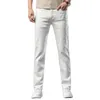 2022 Nowy klasyczny styl męski białe dżinsy męskie Cott Casual Busin Stretch Slim Fit Dżinsowe spodnie męskie spodnie marki D1T4#