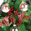 장식용 꽃 20 pcs red berry stems picks holly berries branches for decorations flower flower crafts wedding holiday room dcor home