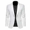 fi Men's Busin Casual Blazer White Red Green Black Solid Color Slim Fit Jacket Wedding Groom Party Suit Coat M-6XL j71c#