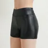sexy Nightclub Costumes Shorts Women PU Leather Shorts High Waist Solid Color Butt Black Pants Fi Summer q7fA#