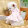 Vestido de vestuário de cachorro Puppy Princesa Vestido Primavera Verão Pet Fashion Cartoon Salia pequena Camisa de gato de gato de gato de gato chihuahua maltese