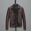 homens motocicleta vintage vermelho marrom homens jaqueta de couro 100% genuíno couro motociclista jaquetas macio fino ajuste homens motocicleta casaco primavera i3wz #