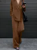 Moda Donna Pantaloni larghi Set ZANZEA Camicie a maniche lunghe Gamba larga Oversize Office Lady Abiti Tuta Streetwear 240328