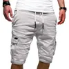 Shorts Masculinos Verão Sólidos Homens Tamanho Grande Cintura Elástica Outwear Casual Bolso Solto