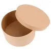 Gift Wrap Box With Lid Round Shaped Jewelry Storage Chocolate Flowers Packing Kraft Paper Packaging Carrier