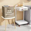 Laundry Bags High Value Basket Multi-layer Storage Beside Washing Machine Clothes Mobile Pulley