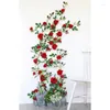 Fleurs décoratives Rose Vigne Guirlande De Fleurs Artificielles Fausses Plantes De Lierre Suspendues 5,8 Pieds Pour Mariage Maison Fête Arrangement De Jardin Décor