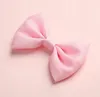 Hårtillbehör 24st/Lot 4.0 "Solid Satin Tyg Bows Baby Hairclip Girls Hairgrips pannband Kid Hairtie