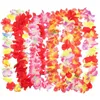 장식용 꽃 5pcs 다채로운 하와이 레이스 인공 꽃 목걸이 갈랜드 해변 hula 댄스 넥 루프 열대 루우 파티 호의