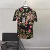 Męskie koszule T Style Europa 2024 Summer Chic Wysokiej jakości kwiatowy nadruk Stropowy koszulka TEE TOPS B408
