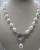 Chaînes nouées à la main naturel 45cm 10-12mm collier de perles blanches pendentif élégant zircon accessoires fermoir