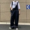 jeans Men Overalls Japan Pockets Vintage Wed Loose Straps Denim S-3XL Vaqueros College Handsome Trousers Harajuku Streetwear O9Py#