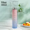 1pc/3pcs, Motivational Bottles, Large Capacity Gradient Color Plastic Sports, Fiess Outdoor Portable Water Bottle, Straw Cup, Back to School Supplies,