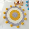 Carpets 80 80cm Knitted Round Carpet Handcraft Small Balls Rug Bedroom Floor Mat Toy Place Washable Home Decoration