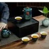 Teaware set Portable Travel Tea Set Ceramic Teapot and Teacup Caddy Box redskap Utomhusframställen