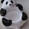 Ljushållare Tea ljushållare Bedårande Panda Ring smycken Tray Dekorativ ställning för kontorsbord hem 7x10 cm