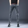 Jeans de haute qualité hommes Slim Fi Cowboy pantalon Cott petit élastique confortable mâle Denim pantalon taille 27-36 q6Vf #