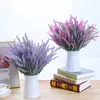 Fleurs décoratives 1 faisceau artificiel Real Touch Lavande pour la maison Home Wedding Festival Decoration Vase Flower