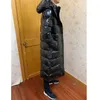 Jacke Herren LG Glossy Down Warm Winddicht Solide über dem Knie Outdoor Sports Warm Kalt Schutzkleidung Verlängern Verdicken L3TF #