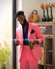 pink/blue Peaked Lapel Male Suits Wedding Clothing Party Wear Tailored Blazer Trousers 2Pcs Jacket Pants Slim Fit Formal Outfit X2DZ#
