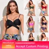 Frauen Bademode Badeanzüge Sommer Hohe Taille Bandage Lace Up Print Sexy Bikini Set Zwei Stück Push-Badeanzug Frauen beachwear