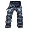 Jeans pour hommes Casual Biker Pantalon Designer Splice Patchwork Slim Skinny Blue Jeans Plus Taille 38 40 Dropship r0TE #