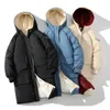 2023 Hommes hiver doudoune à capuche Cott rembourré Lg Parkas coupe-vent imperméable épais manteau chaud vêtements d'extérieur T0SE #