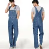 Hot 2021 Nya mäns lösa overaller stor storlek enorma denim bib pants fi ficka jumpsuits män jeans brett ben denim byxa n6ib#