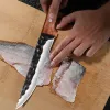 Calligraphy 6.5 tum smidd boningknivjakt Fiske slaktare Köttkleare Paring Knife Fish Filleting Skivningskock Matlagningsverktyg