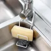 Portaoggetti da cucina Scarico per lavello in metallo Ventosa da parete Porta-spugna per asciugare il sapone Porta-sapone Organizzatore per ripiani Prodotti