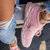 Chaussures de Fitness à lacets pour femmes, baskets de marche respirantes à bout rond, décontractées, antidérapantes, de Sport, printemps-automne