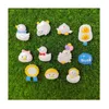 Decoratieve Bloemen Schattige Mini Kawaii Ei Eend Plat Hars Cabochons Scrapbook Diy Party Haarspeld Accessoires Cartoon Dieren Craft