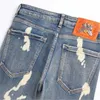 Heren Y2K klinknagel patchwork gescheurde jeans slanke elastische potlood denim broek casual katoenen broek streetwear motorfiets ontwerp c4Kl #